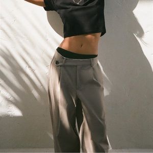 Zara Full Length Trousers With Asymmetric Waist
